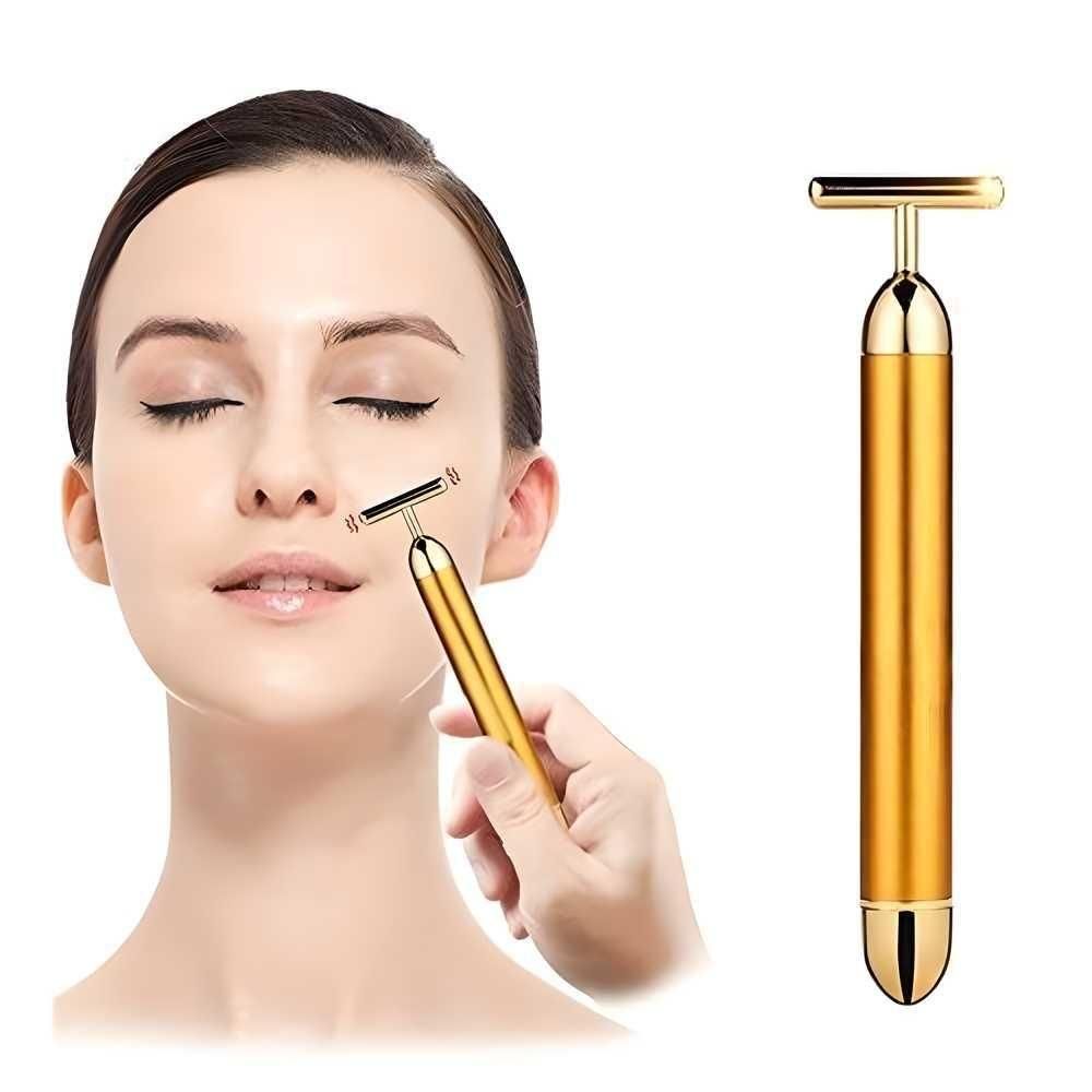 Premium 24K Gold Energy Beauty Bar Electric Facial Massage Roller