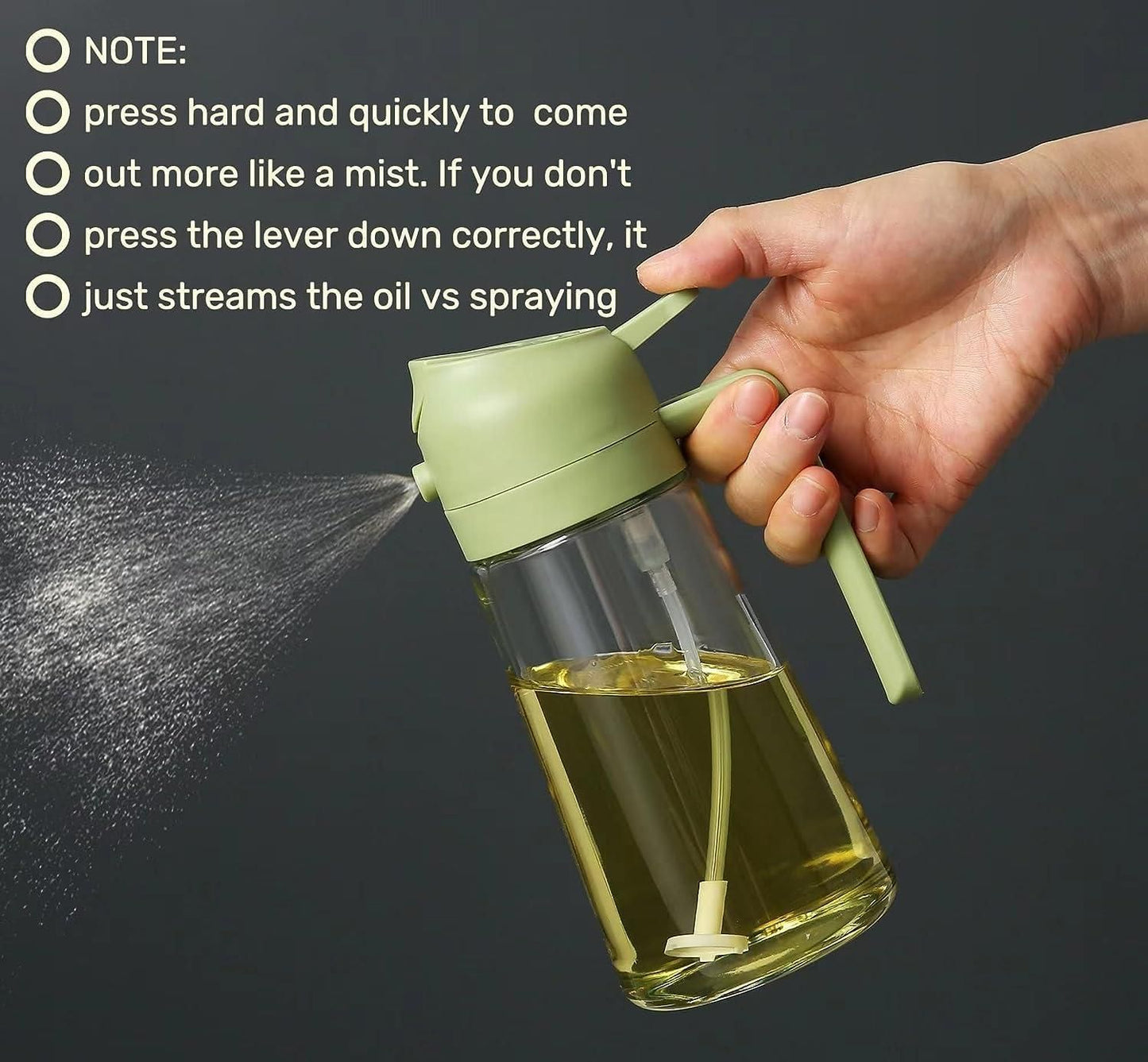 2-in-1 500ml Oil Dispenser - Spray and Pour Design