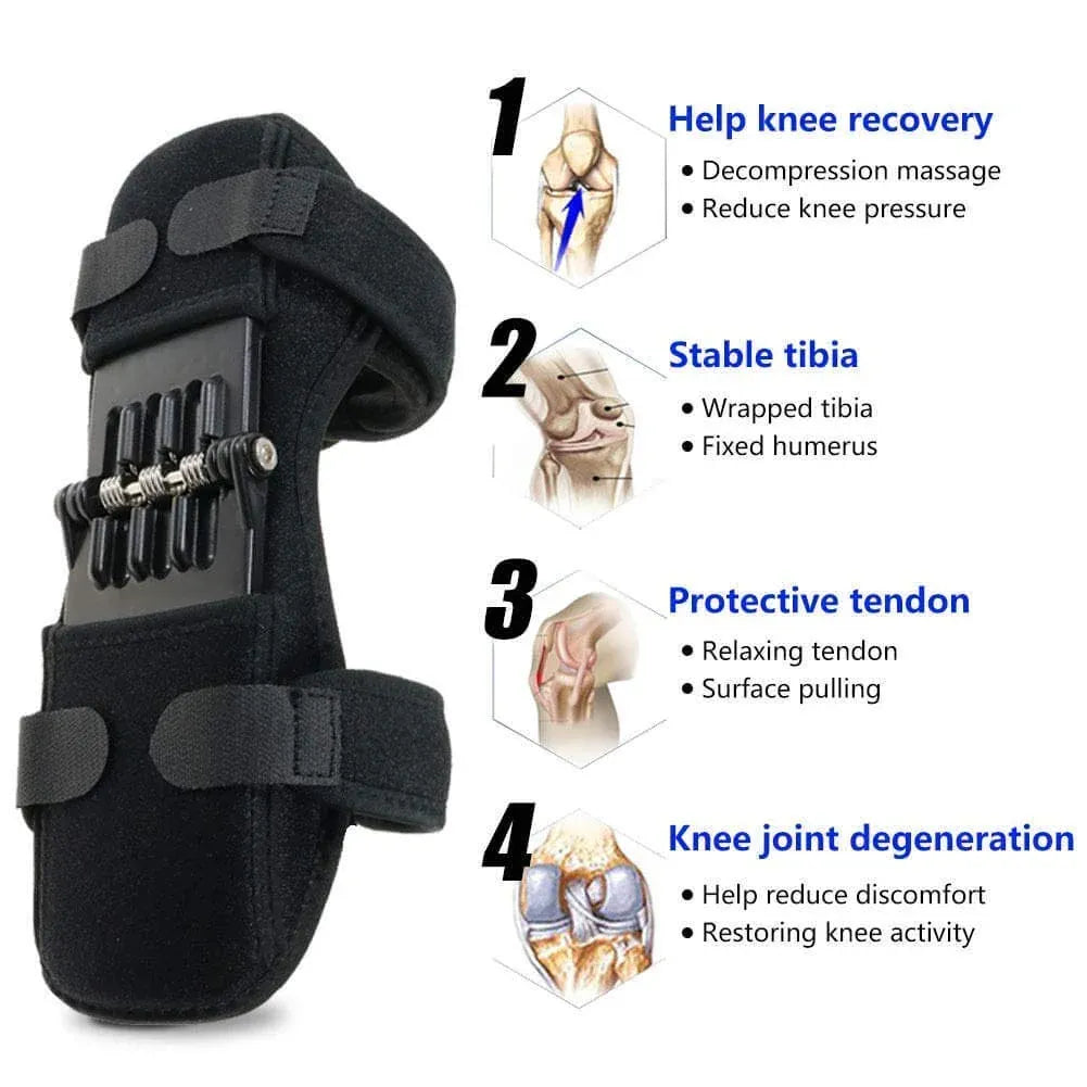 Power Knee Support Booster with Spring Force | Pain Relief & Joint Stability Brace (Pair)